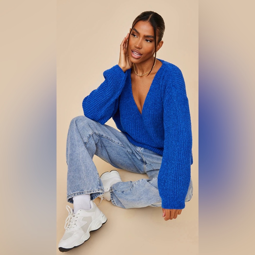 LOFT Royal Blue Wide Crew Neck Sweater